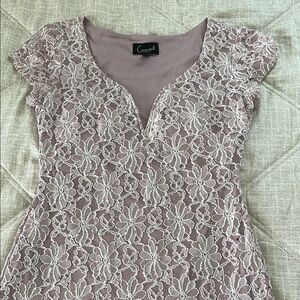 Connected Apparel Mauve Lace Dress size 6